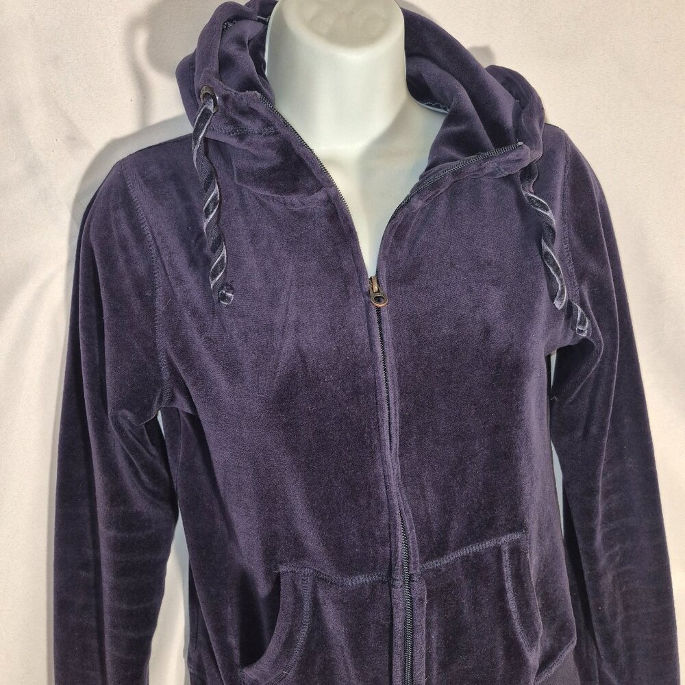 L.O.G.G./H&M fleece hoodie w/ zippered front, Dark Purple in size small - Picture 4 of 16